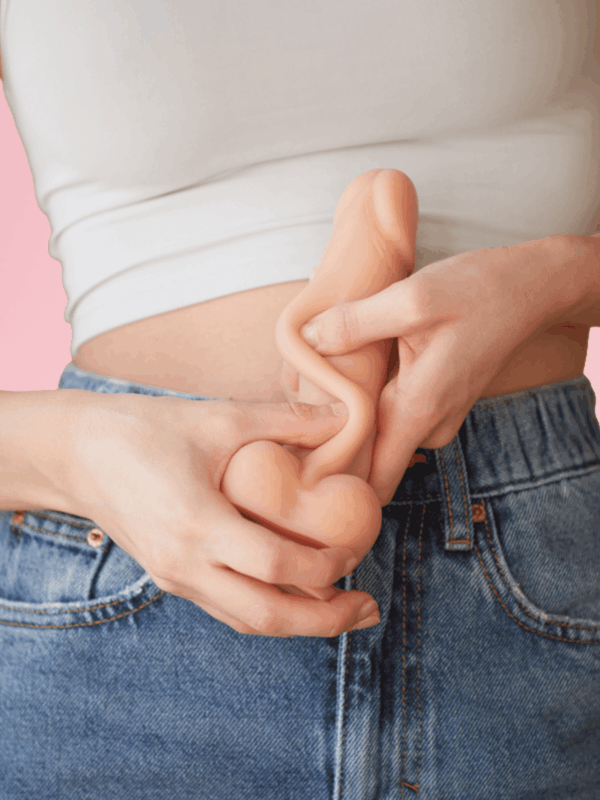 Dildo realist flexibil cu efect glisant