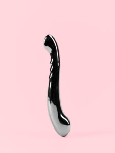 Stimulator din Metal Curbat pentru Punctele G și P 18 cm