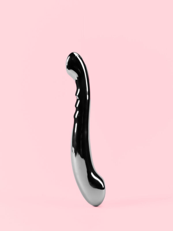 Stimulator din Metal Curbat pentru Punctele G și P 18 cm