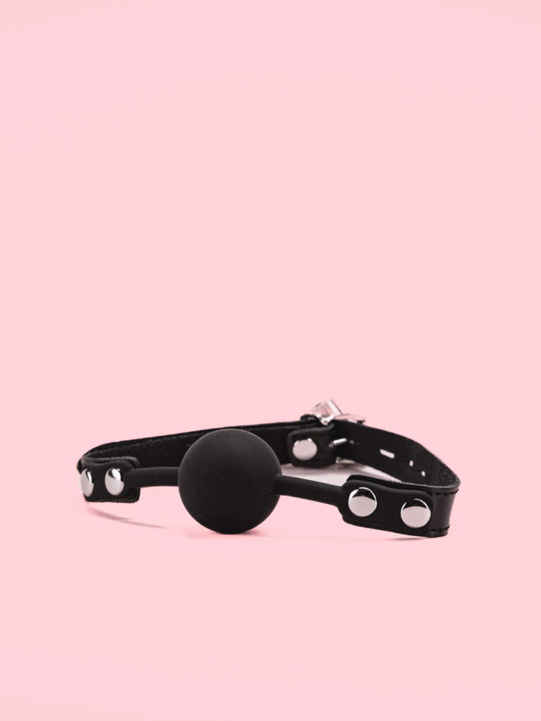 Ball Gag Ajustabil Piele cu Silica