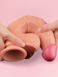 Dildo Realist cu 2 Straturi din Silicon 25 cm