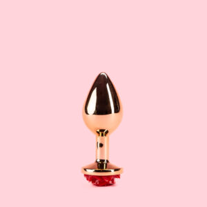 Golden Butt Plug din Metal cu Trandafir 3 Marimi