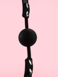 Ball Gag Ajustabil Piele cu Silica
