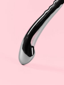 Stimulator din Metal Curbat pentru Punctele G și P 18 cm