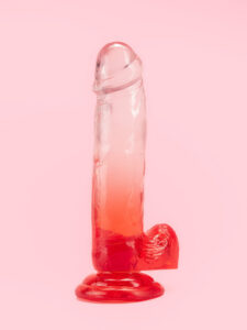 Dildo Rosu Transparent 14.5 cm