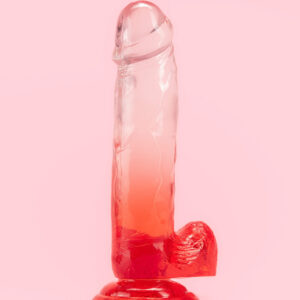 Dildo Rosu Transparent 14.5 cm