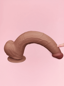 Dildo Realist XXL cu Piele Glisantă și Ventuză 34 cm