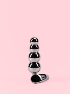 Butt Plug din Aluminiu cu Bile Gradate și Bază Detașabilă - 3 Mărimi