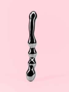 Wand Stimulator Dublu cu Bile și Vârf Curbat 22 cm