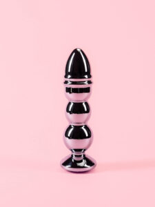 Butt Plug Argintiu XL din Metal Spiralat