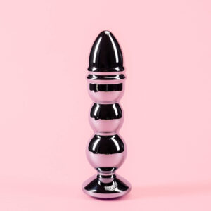 Butt Plug Argintiu XL din Metal Spiralat