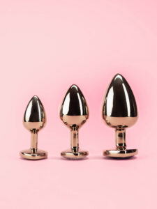 Golden Heart Butt Plug din Metal 3 Marimi