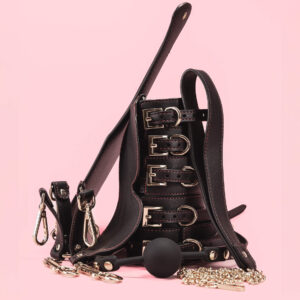 BDSM Kit - Paddle, Gag, Catuse & Geanta Piele