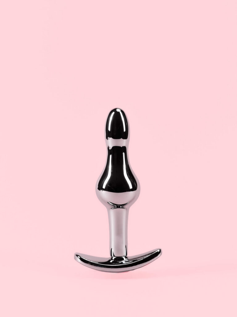 Butt Plug din Aluminiu cu Bază Detașabilă și Diamant