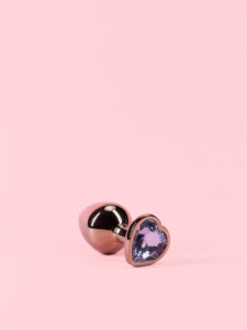 Dop Anal din Metal Rose Gold cu Piatra Inima